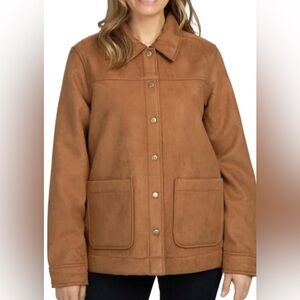 Boston Traders Women's Faux Suede Trucker Jacket Size Medium